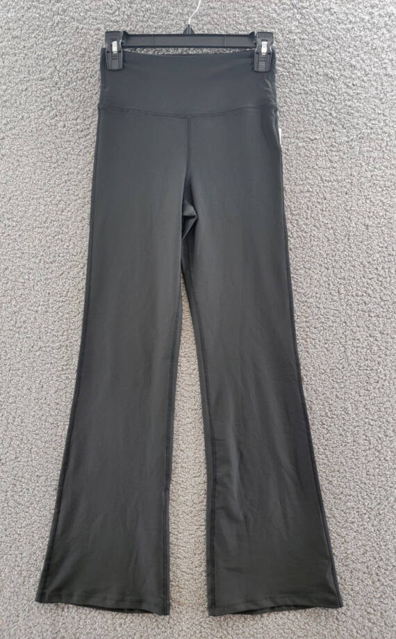 AQUA Athletic High Rise Bootcut Leggings Women's XS Black Pull On Style Pockets