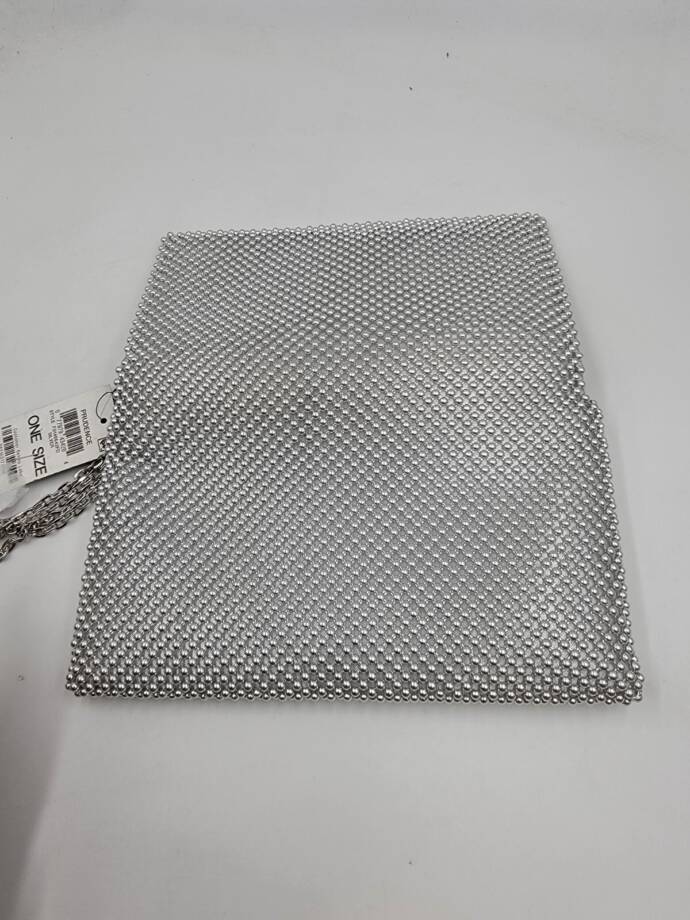 I.N.C. International Concepts Prudence Shiny Mesh Clutch Women's Silver Magnetic