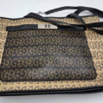 Giani Bernini Block Signature Hobo Bag Women's Beige/Black Top Zip Closure