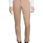 Ben Sherman Solid Slim Fit Pants Men's 36/32 Sand Belt Loop Button Zip Closure~