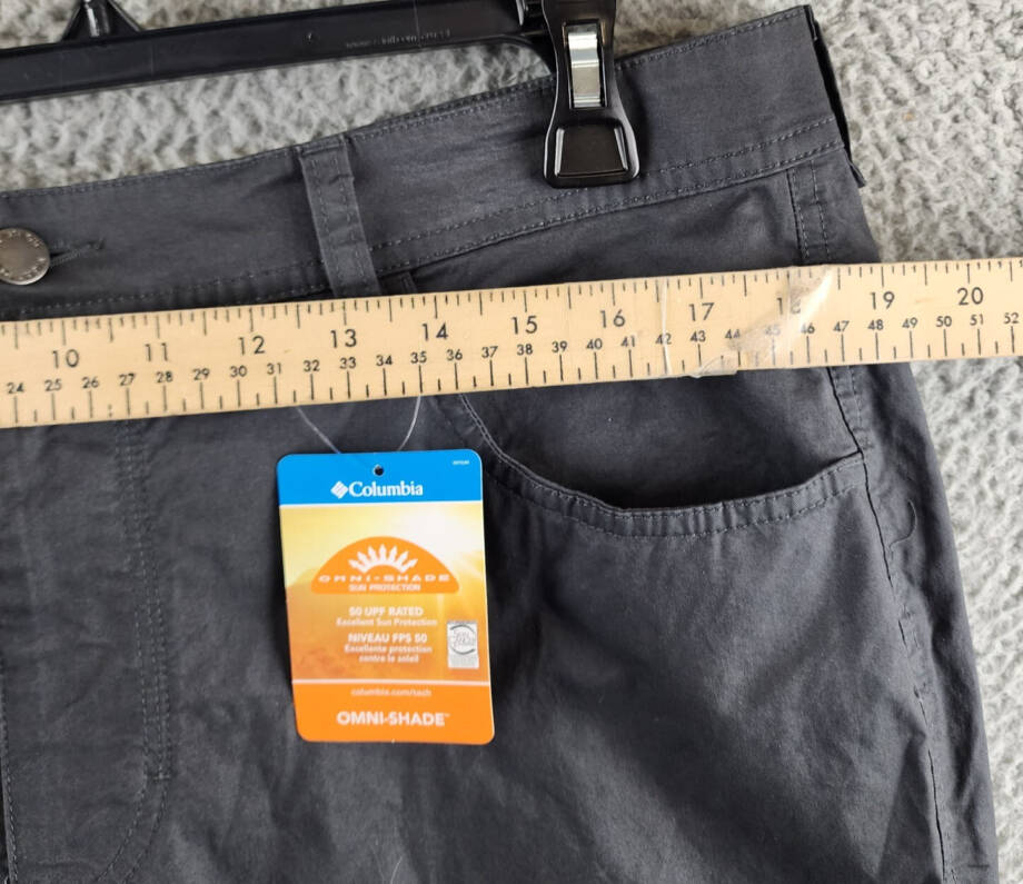 Columbia Rapid Rivers UPF 50 Flat Front Pants Men's 36W x 32L Shark Belt Loops