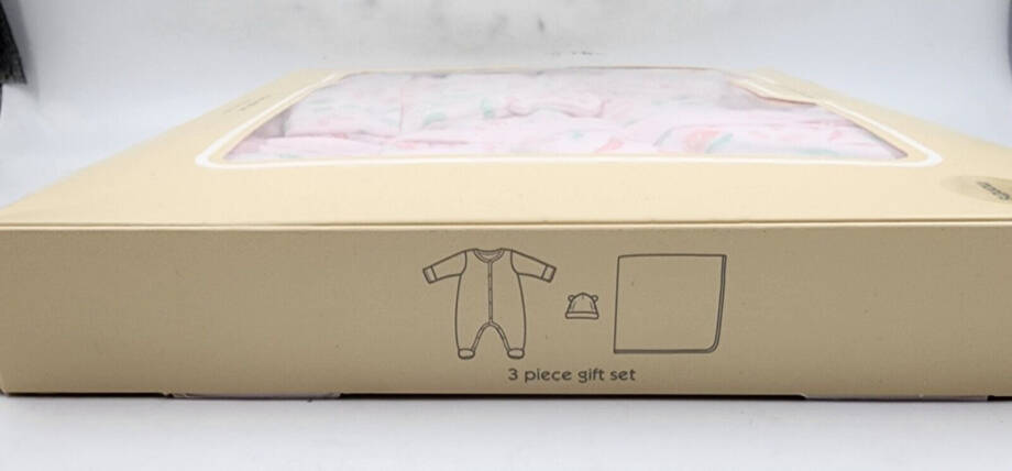 First Impressions Coverall Hat &Blanket 3Pc Gift Set Baby Girls 6-9M Pink Floral