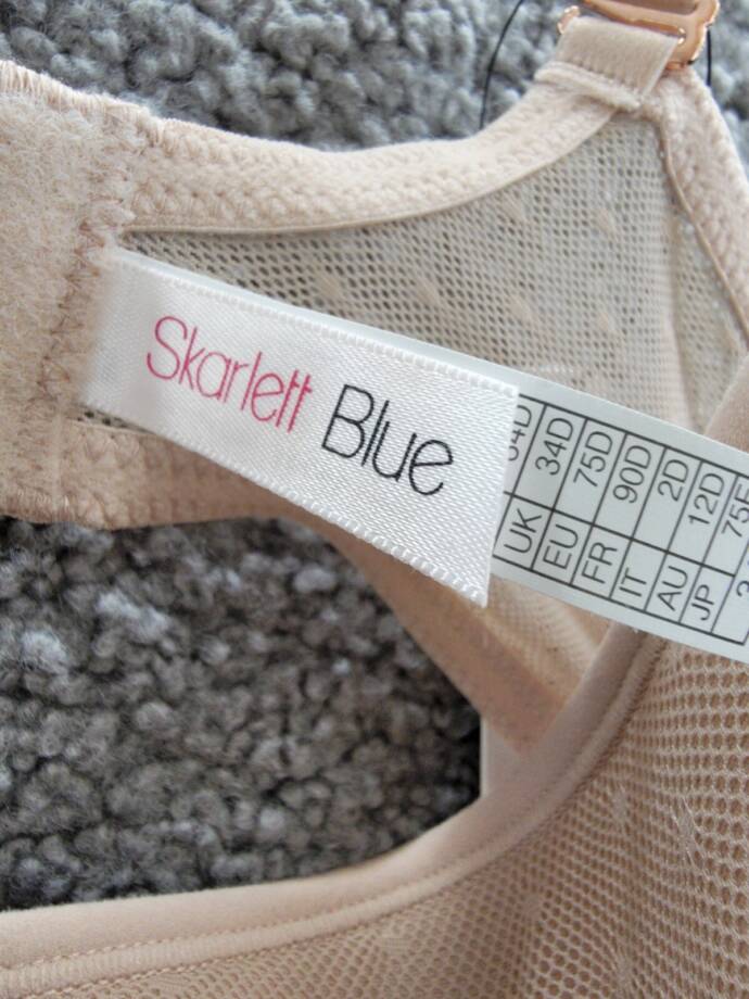 Skarlett Blue Dotty Multi Way T-Shirt Bra Women's 34D Cashmere Hook & Eye Back