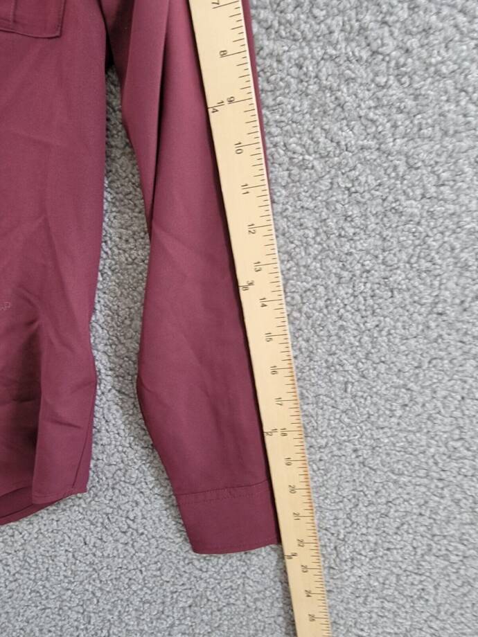 Lauren Ralph Lauren Crepe Tie-Neck Shirt Women's XS Vintage Burgundy Long Sleeve
