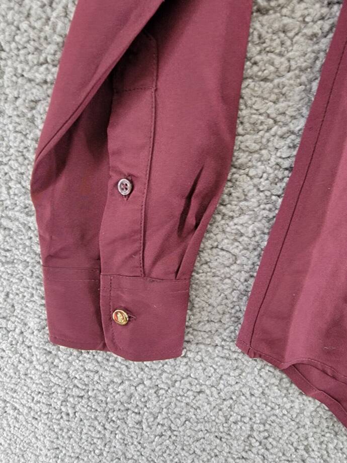 Lauren Ralph Lauren Crepe Tie-Neck Shirt Women's XS Vintage Burgundy Long Sleeve