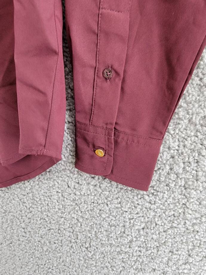 Lauren Ralph Lauren Crepe Tie-Neck Shirt Women's XS Vintage Burgundy Long Sleeve