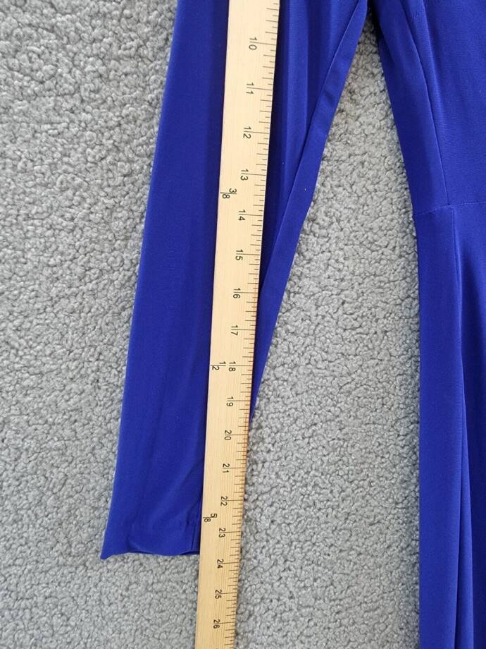 Betsy & Adam Asymmetric-Neck One-Sleeve Gown Women's 6 Royal Blue Side Zipped
