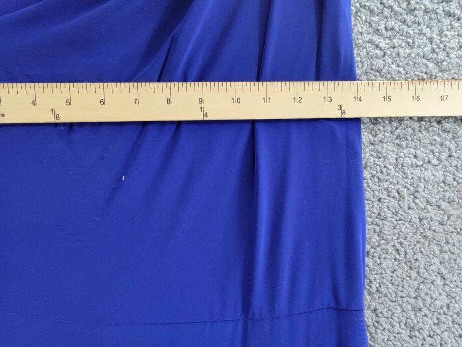 Betsy & Adam Asymmetric-Neck One-Sleeve Gown Women's 6 Royal Blue Side Zipped
