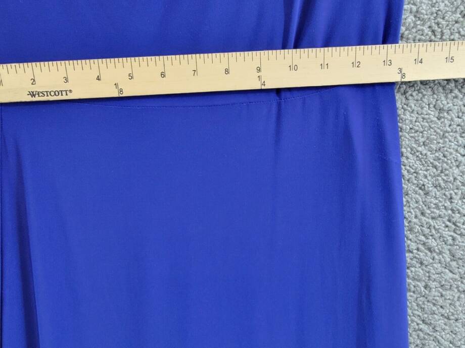 Betsy & Adam Asymmetric-Neck One-Sleeve Gown Women's 6 Royal Blue Side Zipped