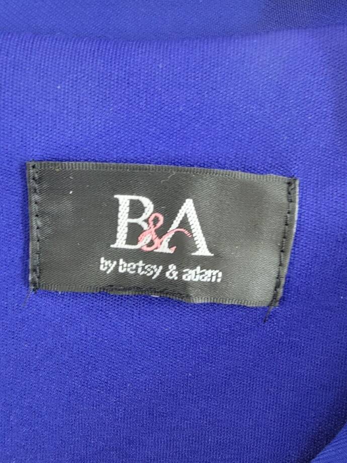 Betsy & Adam Asymmetric-Neck One-Sleeve Gown Women's 6 Royal Blue Side Zipped