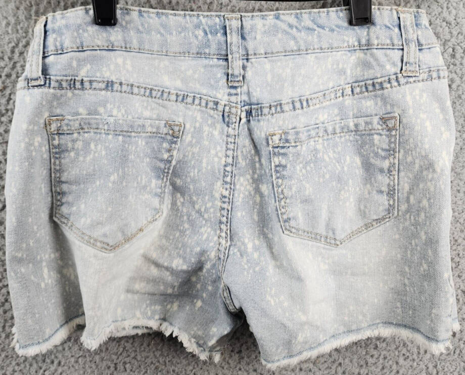 IMPERIAL STAR Destructed Splatter Denim Shorts Big Girls 14 Delilah Wash Snap