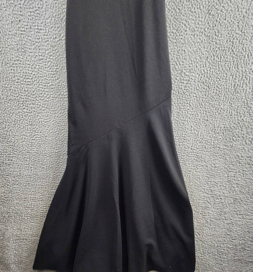 AQUA Scuba Crepe One-Shoulder Dress Women's 2 Black Cutout Side Back Zip Closure