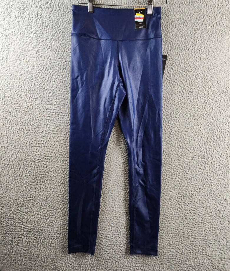I.N.C. International Concepts Shine Compression Leggings Women's S Navy Pull On