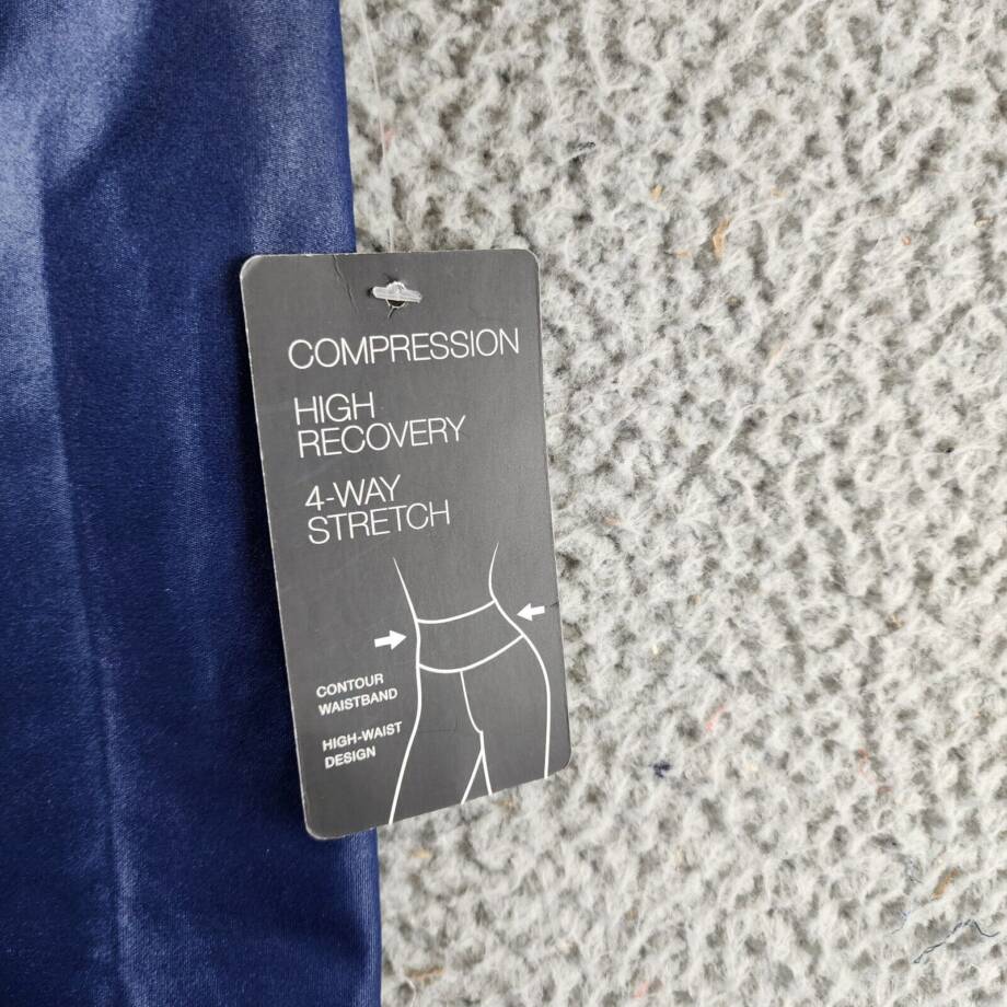 I.N.C. International Concepts Shine Compression Leggings Women's S Navy Pull On
