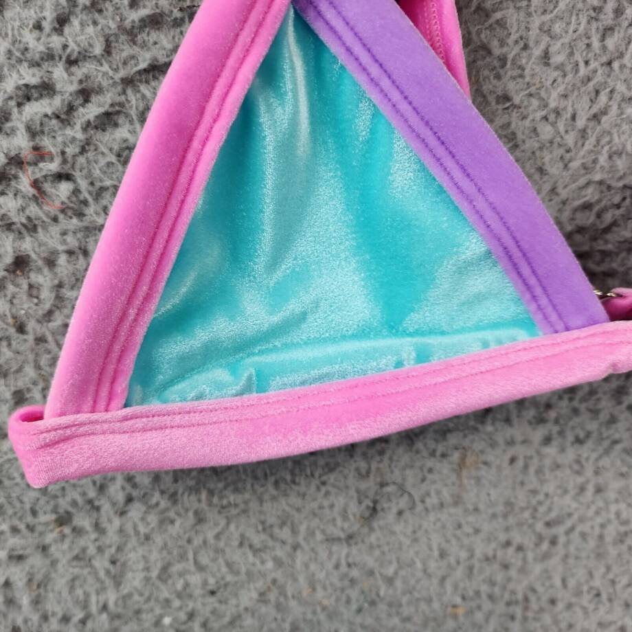 Peixoto Tina Color Block Bikini Top Women's S Bubble Gum Peach Adjustable Straps