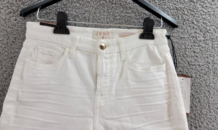 JEN 7 by 7 For All Mankind Bermuda Shorts Women's 4 White 5-Pocket Zip Fly