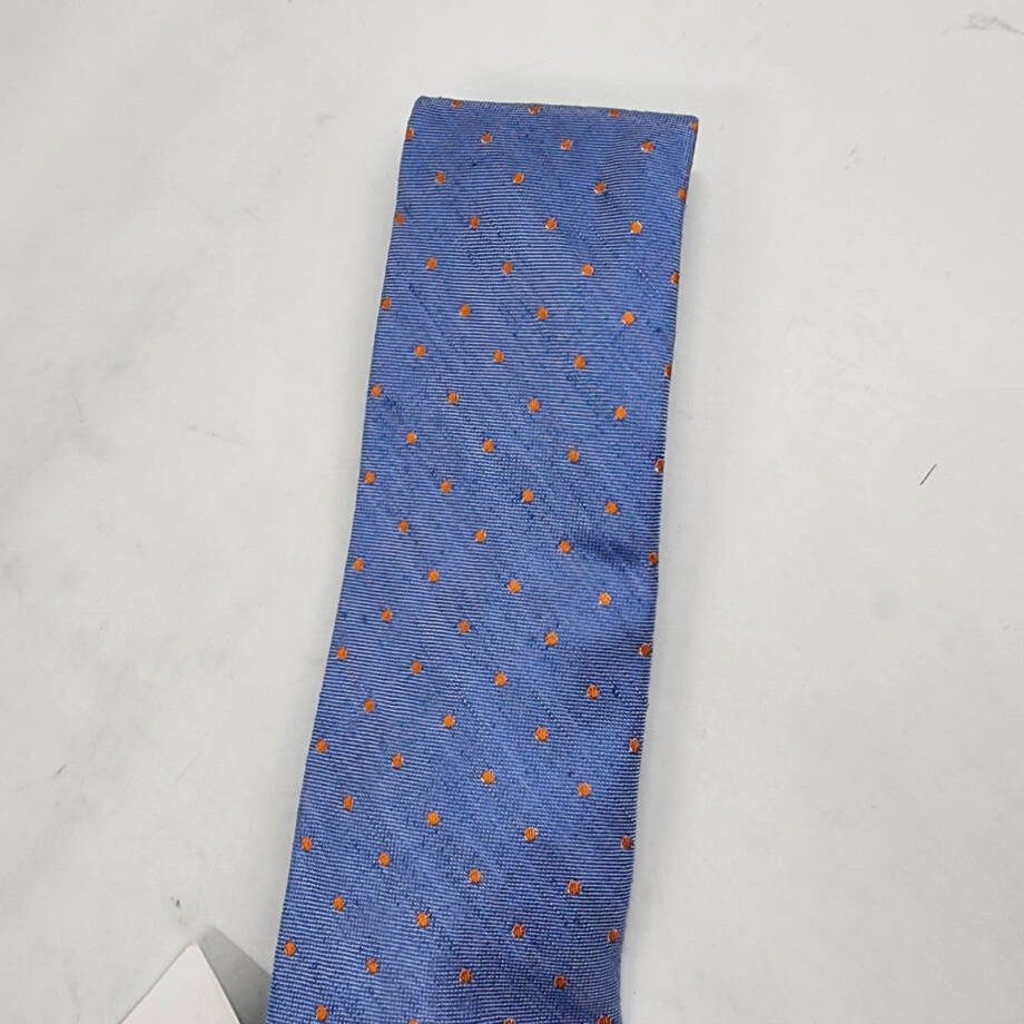 Tommy Hilfiger Linen-Silk Blend Dot Tie Men's Blue/Orange Adjustable