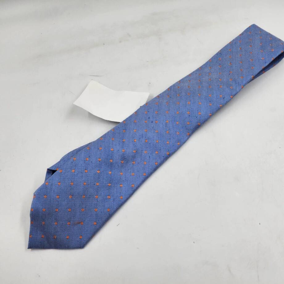 Tommy Hilfiger Linen-Silk Blend Dot Tie Men's Blue/Orange Adjustable