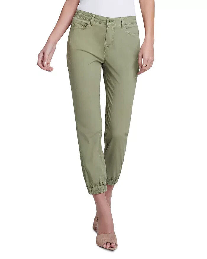 L'AGENCE Mirabel Cropped Flight Pants Women's 26 Soft Army Button Zip Closure