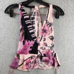 Free People Hot Tropics Halter-Neck Top Women's XS Dark Combo V-Neck Sleeveless