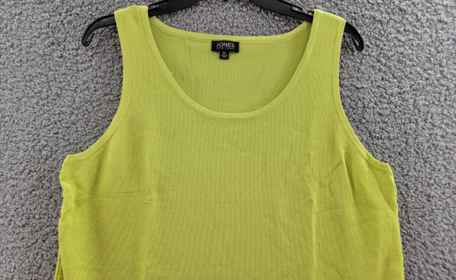 Jones New York Scoop Neck Knit Tank Top Women's XL Celadon Sleeveless Pullover