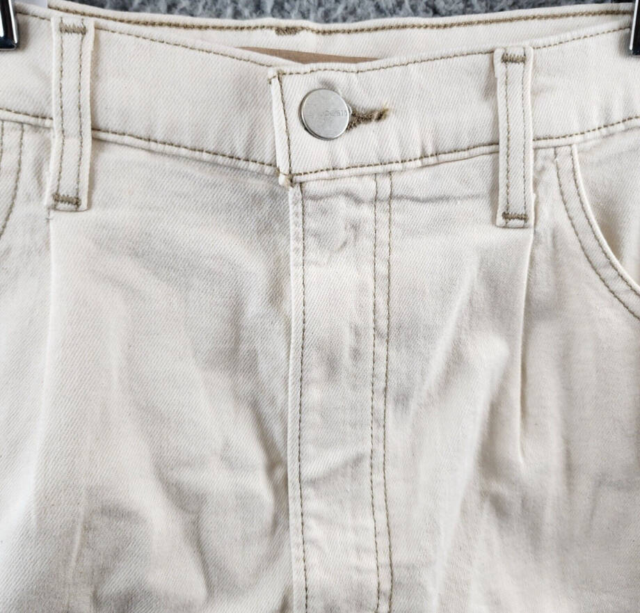 Joe's Jeans The Pleated High Rise Cut-Off Shorts Women's 30 Natural Pockets Zip