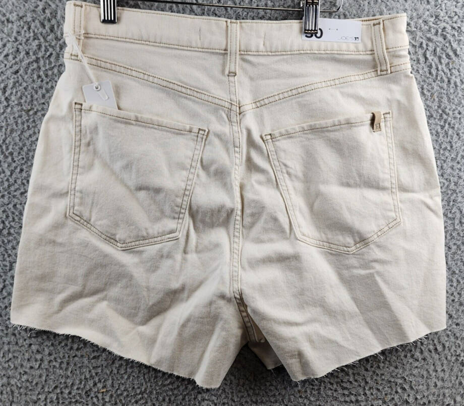 Joe's Jeans The Pleated High Rise Cut-Off Shorts Women's 30 Natural Pockets Zip