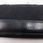 Burberry Check Leather Key Holder Men's One Size Black Engraved Logo Snap Button