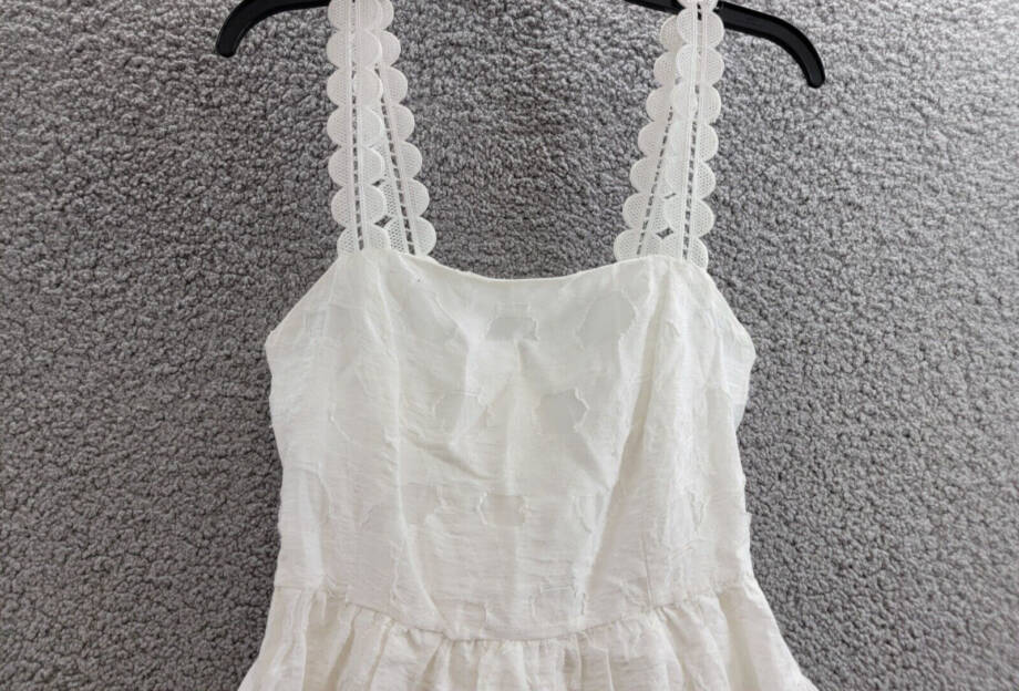 FRENCH CONNECTION Freya Mini Dress Women's 2 Summer White Tie Waist Zip Closure