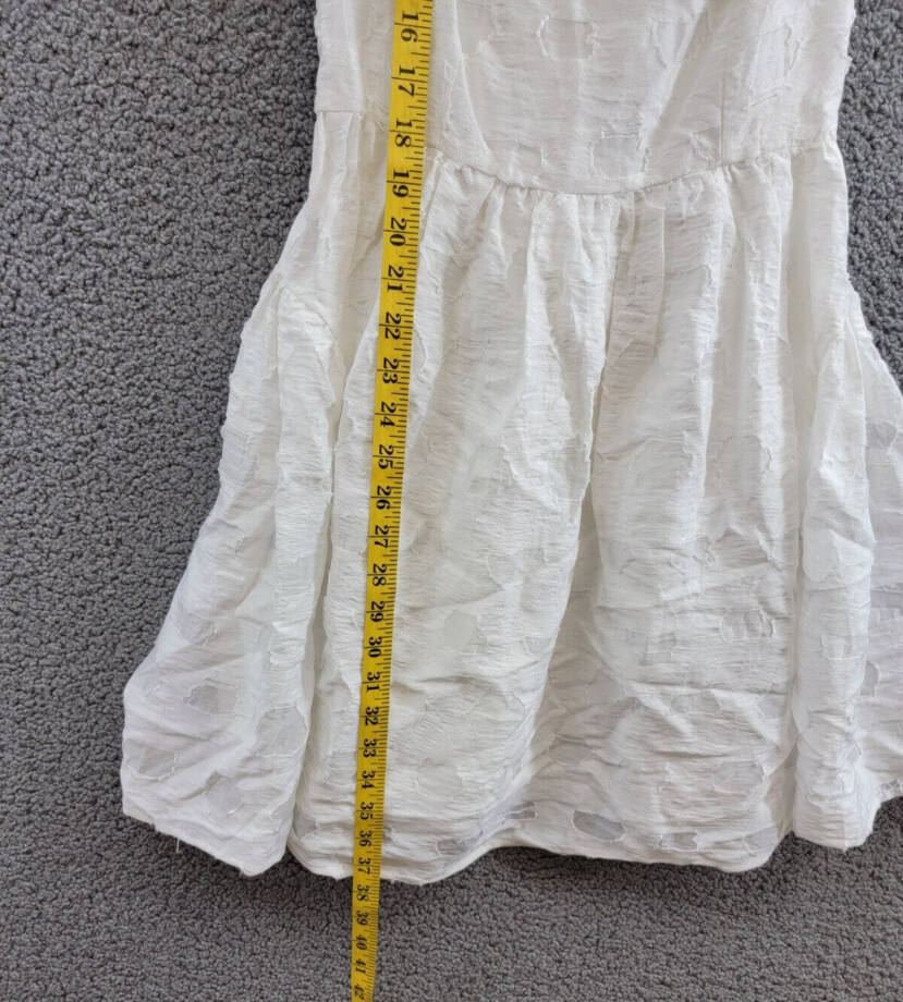 FRENCH CONNECTION Freya Mini Dress Women's 2 Summer White Tie Waist Zip Closure