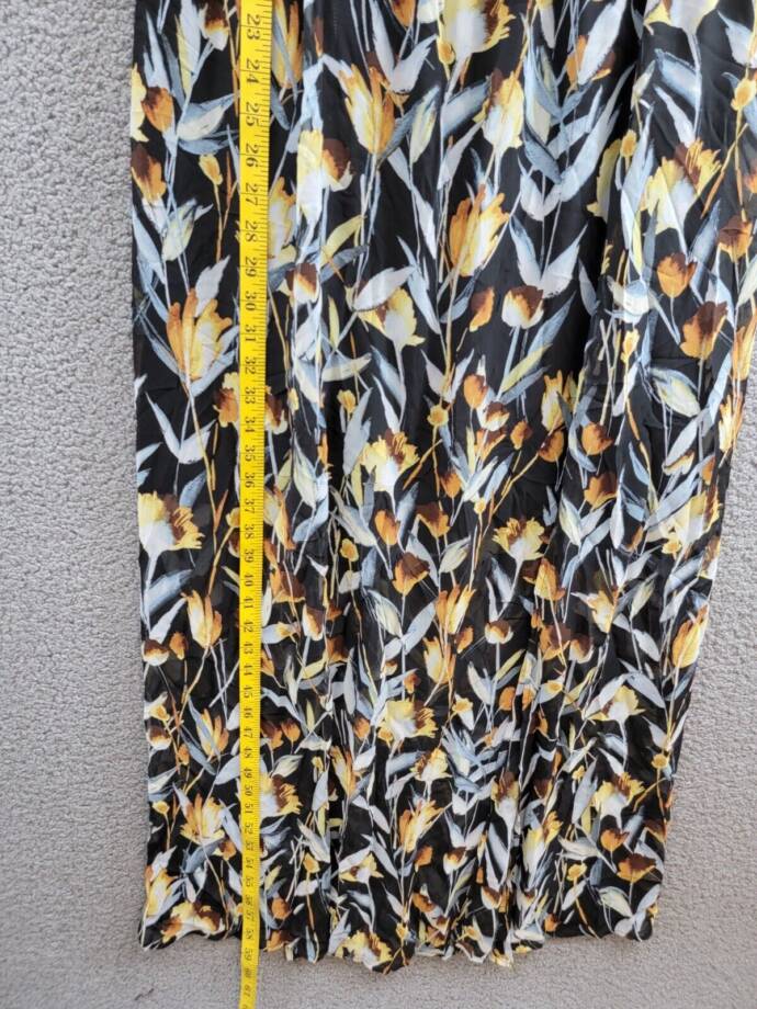 Thalia Sodi Illusion Hardware Halter Maxi Dress Women's L Serengeti Floral Black