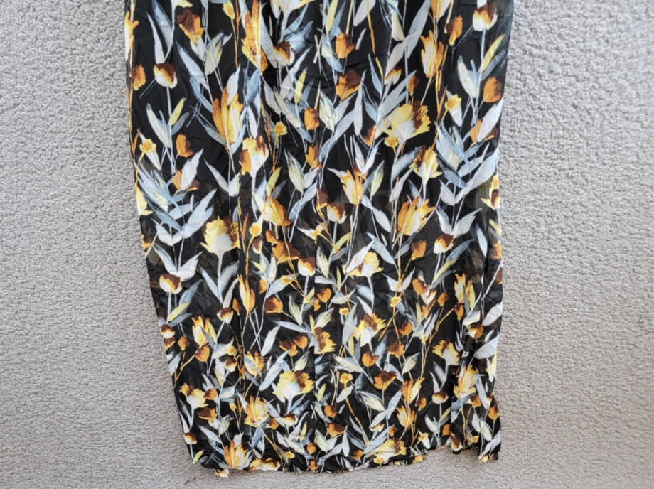 Thalia Sodi Illusion Hardware Halter Maxi Dress Women's L Serengeti Floral Black