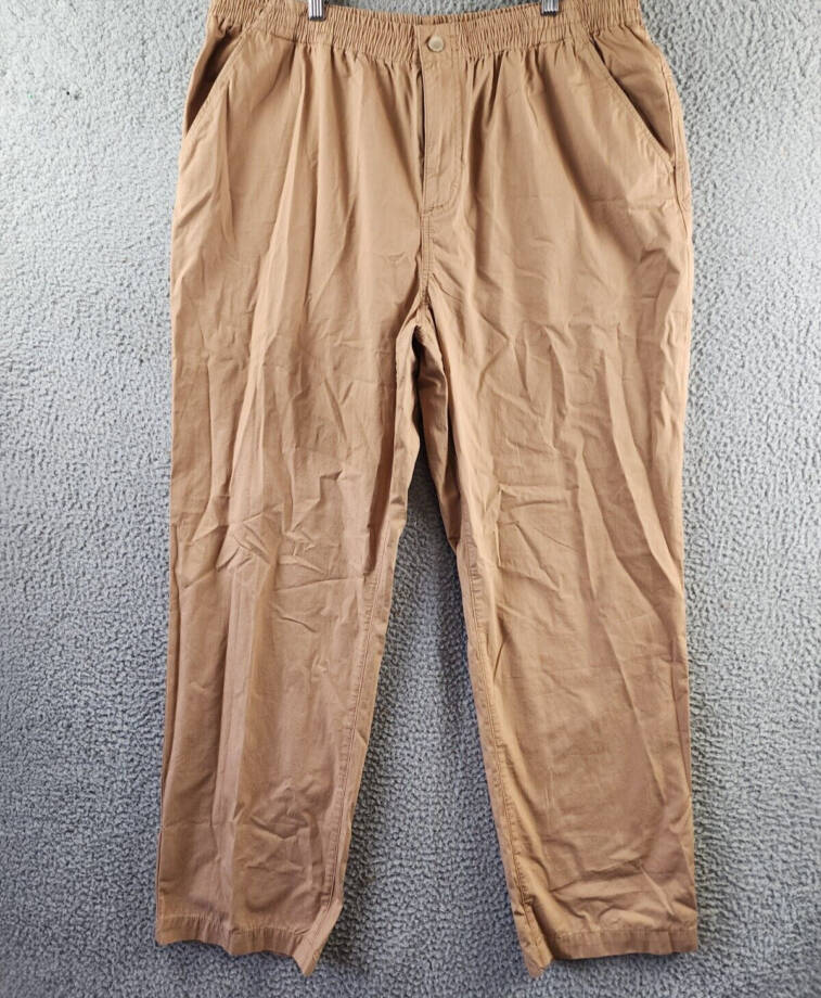 Lacoste Relaxed Fit Track Pants Men's XXL Croissant-Farine Button Zip Closure