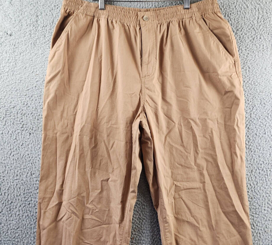 Lacoste Relaxed Fit Track Pants Men's XXL Croissant-Farine Button Zip Closure
