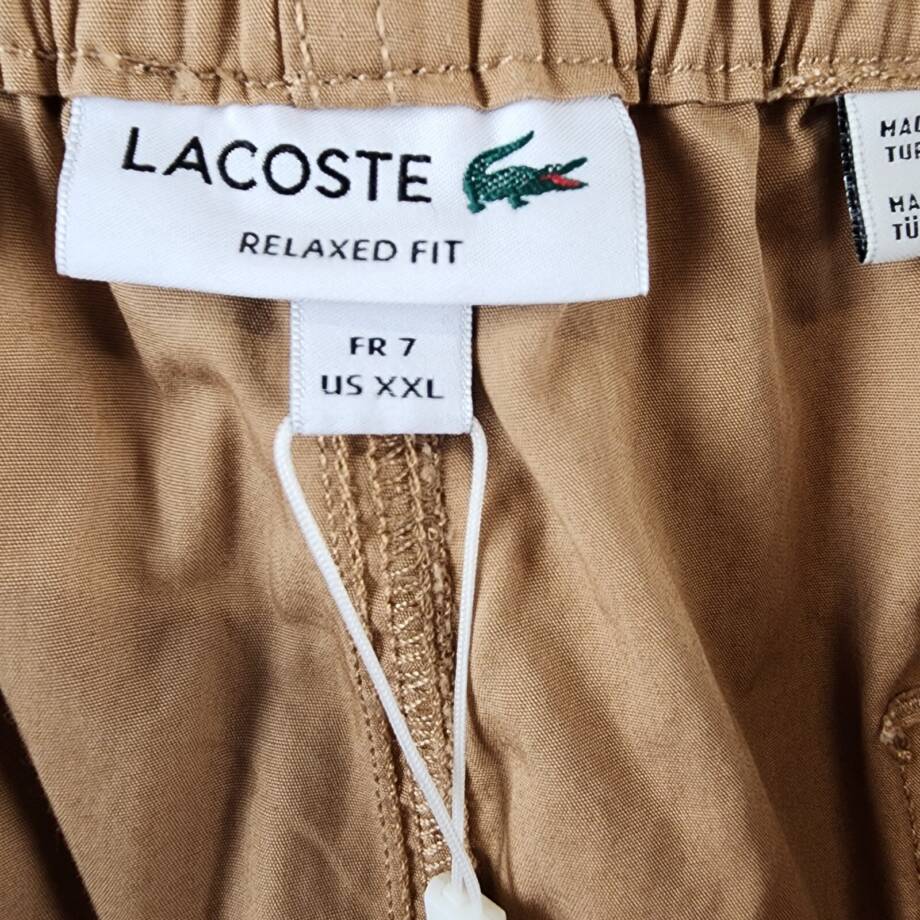 Lacoste Relaxed Fit Track Pants Men's XXL Croissant-Farine Button Zip Closure