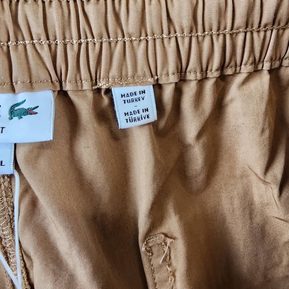 Lacoste Relaxed Fit Track Pants Men's XXL Croissant-Farine Button Zip Closure