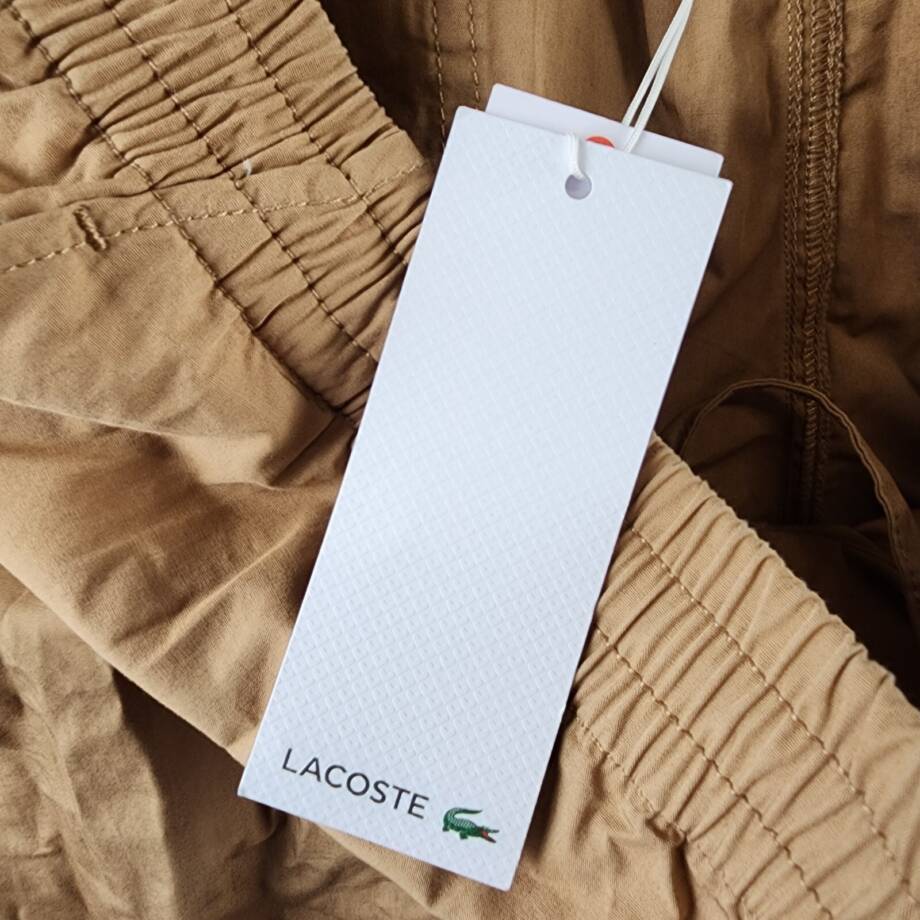 Lacoste Relaxed Fit Track Pants Men's XXL Croissant-Farine Button Zip Closure