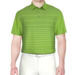 PGA TOUR Short Sleeve Performance Polo Shirt Mens XXL Green Flash Button Closure