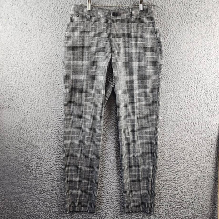 BOSS Hugo Boss P-Perin Wool-Blend Trouser Men's 32 Black Zip Fly Button Closure