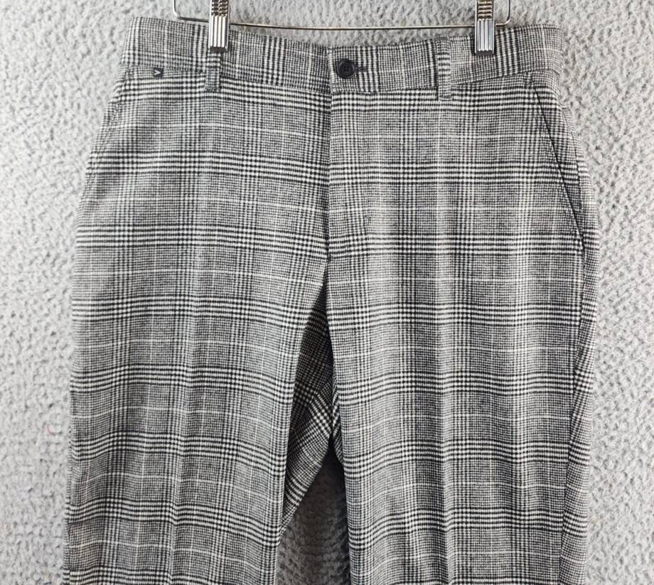 BOSS Hugo Boss P-Perin Wool-Blend Trouser Men's 32 Black Zip Fly Button Closure