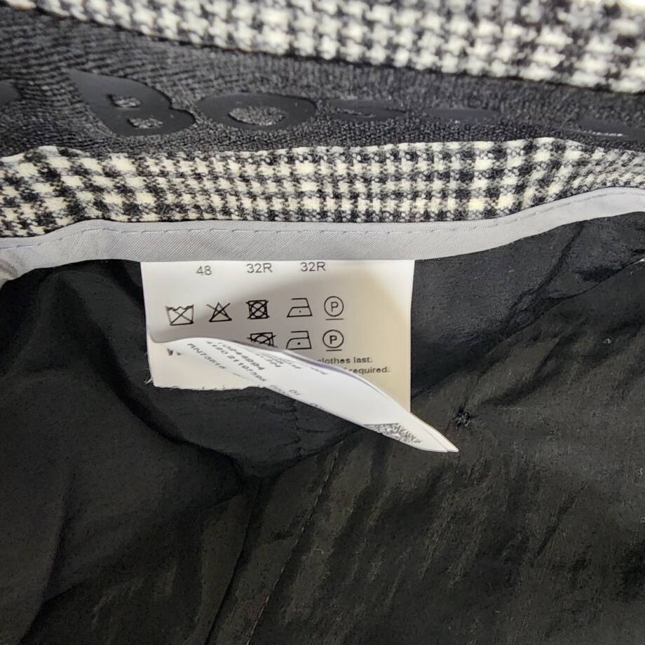 BOSS Hugo Boss P-Perin Wool-Blend Trouser Men's 32 Black Zip Fly Button Closure