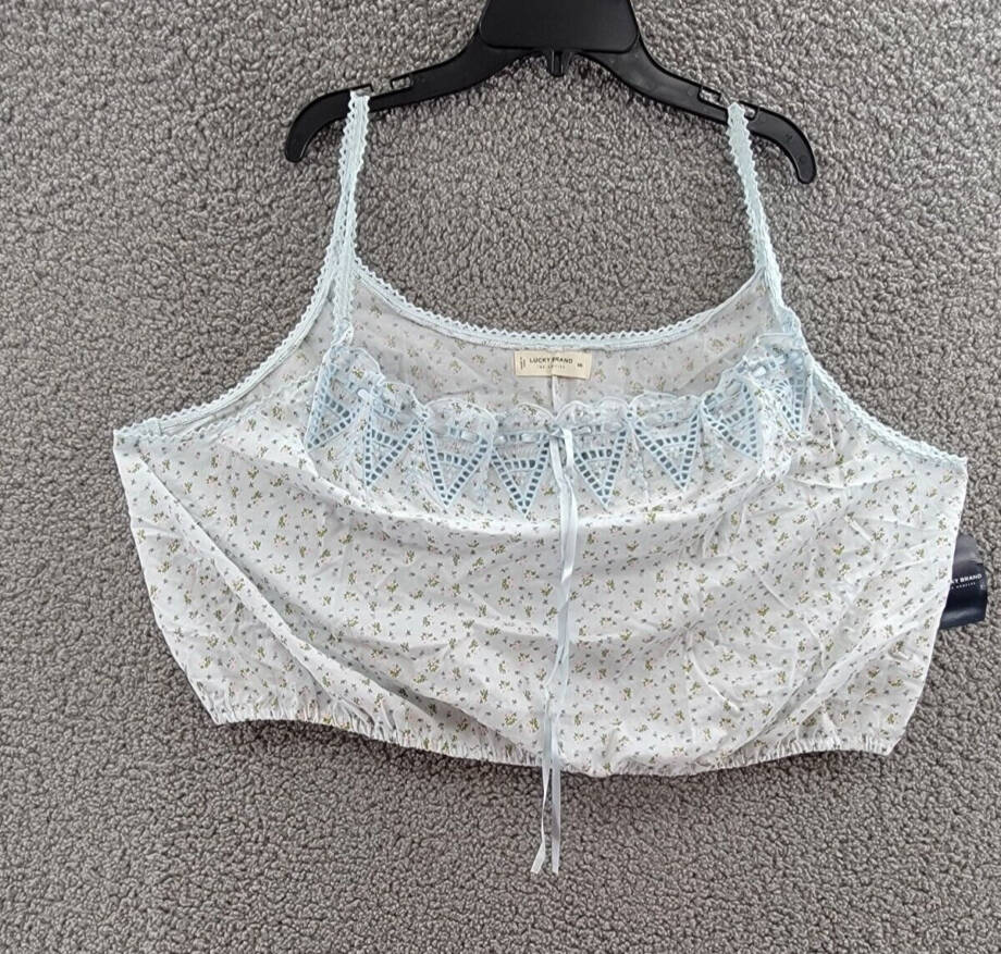 Lucky Brand Floral-Print Cropped Camisole Top Women's XXL Multi Pullover Style