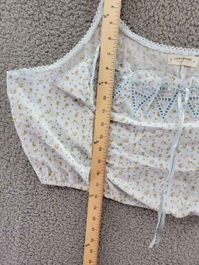 Lucky Brand Floral-Print Cropped Camisole Top Women's XXL Multi Pullover Style
