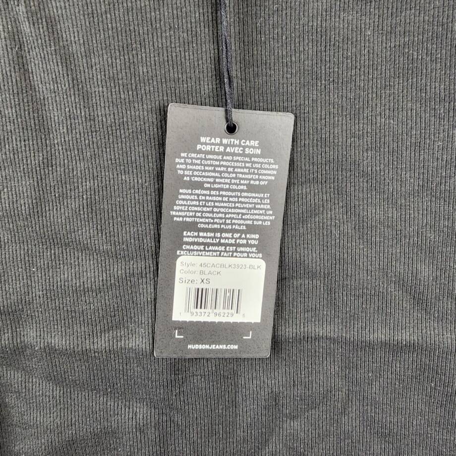 Hudson Cutout Rib-Knit Tank Top Women's XS Black Solid Crew Neck Pullover