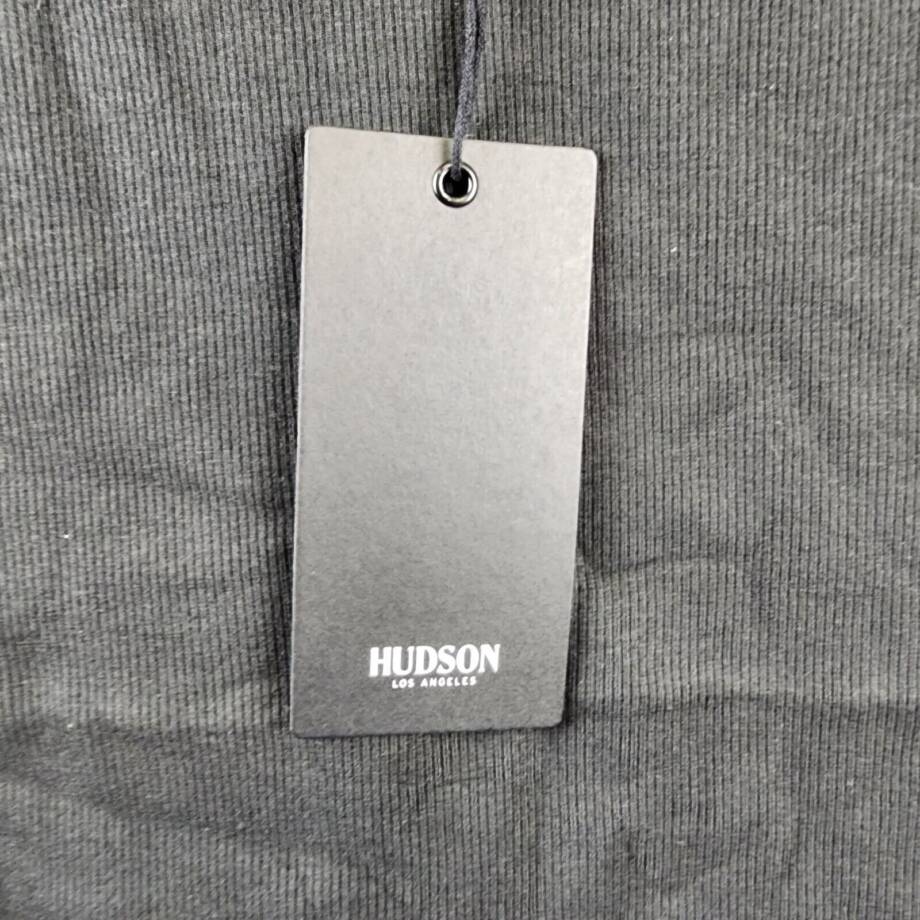 Hudson Cutout Rib-Knit Tank Top Women's XS Black Solid Crew Neck Pullover