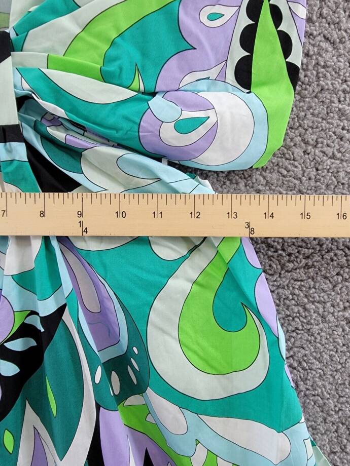 Steve Madden Amanda Cutout Midi Dress Women's M Green Multi V-Neck Pullover S/S