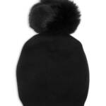 Kyi Kyi Faux Fur Pom Pom Knit Hat Women's One Size Charcoal
