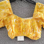 Faithfull the Brand Harlow Floral Print Linen Crop Top Women's Marigold 4