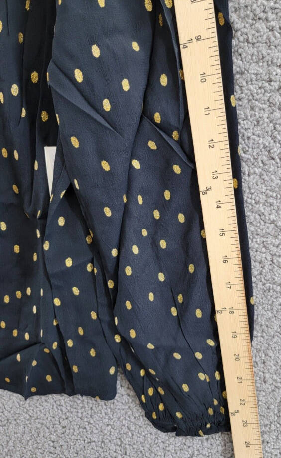 Velvet by Graham & Spencer Krista Metallic Dot Boho Top Women's S Black Pullover