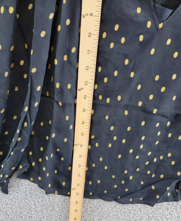 Velvet by Graham & Spencer Krista Metallic Dot Boho Top Women's S Black Pullover